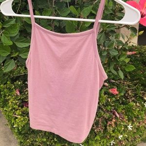 Pink "Dusty Rose" Brandy Melville Cropped Tank Top